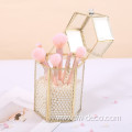 Geometric Glass Makeup Brush Box Holder Jewelry Box